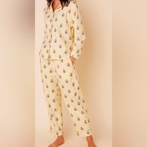 The Cat’s Pajamas - Pajama Set - Queen Bee Flannel Pajama - Honey